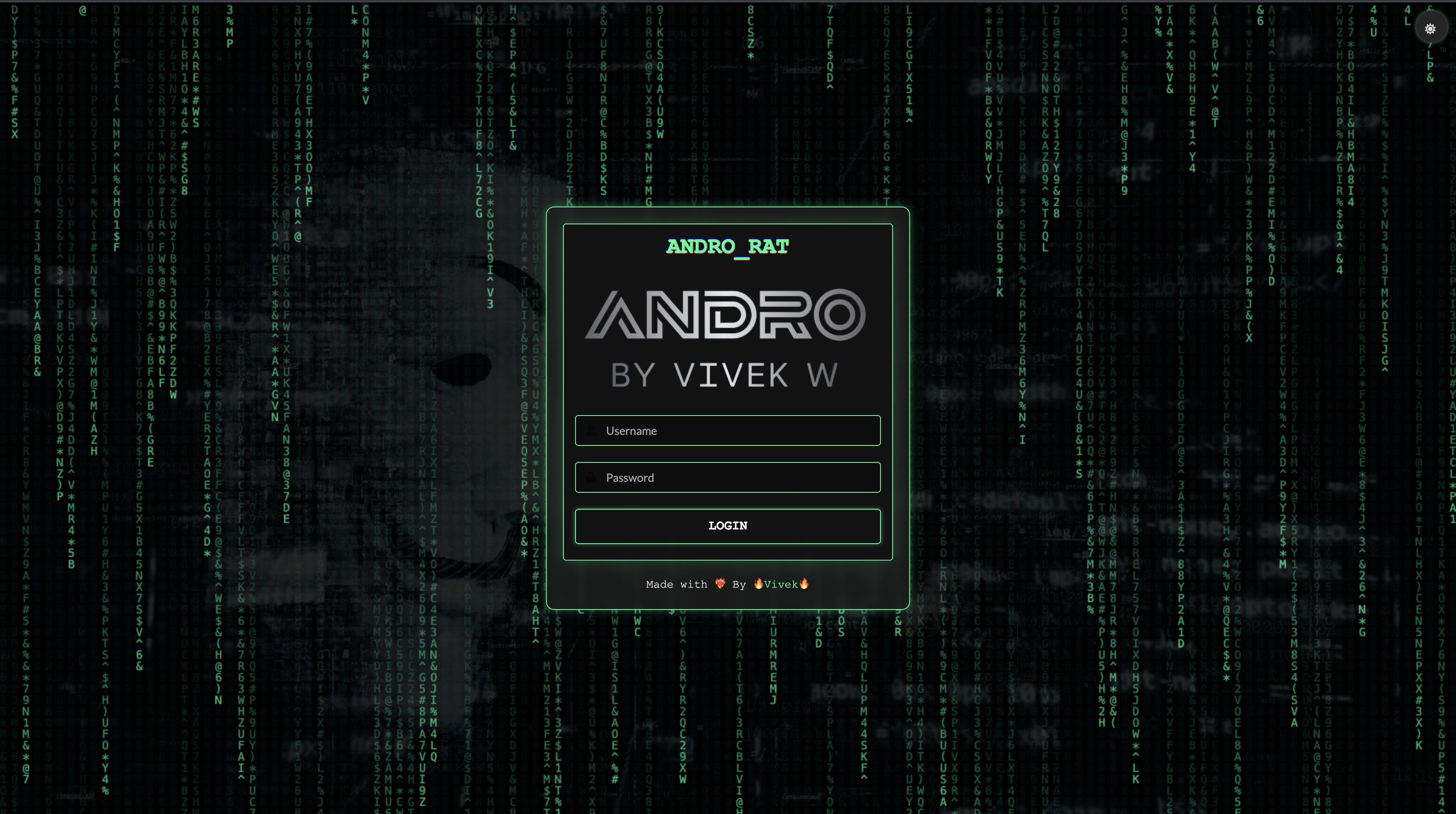 ANDRO Login Page
